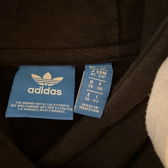 Black adidas crop hoodie sweater size small - Picture 2 of 3
